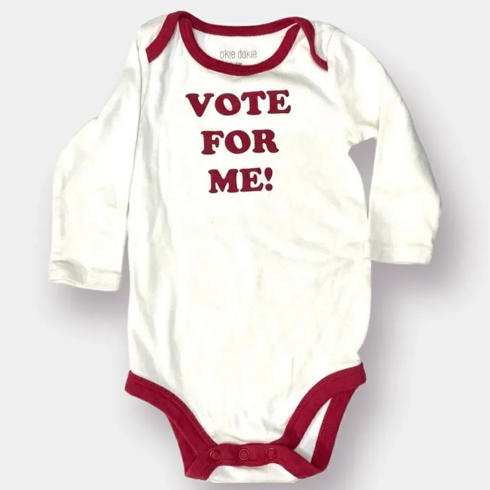 Vote For Me Onesie Red White 6 month Okie Dokie